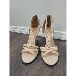 Antonio Melani Size 8 M QUESTA‎ Pink Leather Braided Sandals Women's Shoes